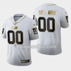 Camiseta Hombre NFL New York Giants Personalizar Nike Blanco Golden Edition 100th